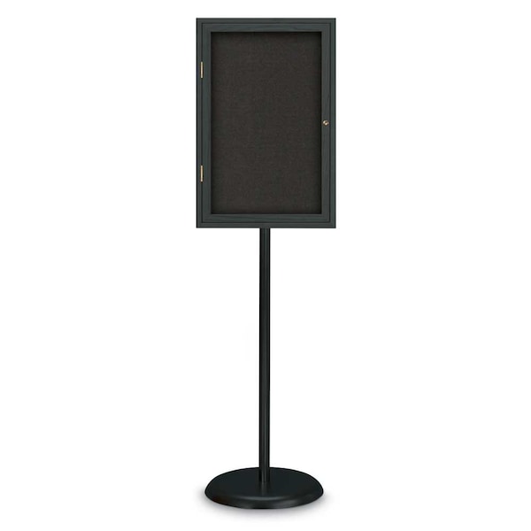Corkboard, Double Door, Radius Frame, 60x36", Bronze/Surf